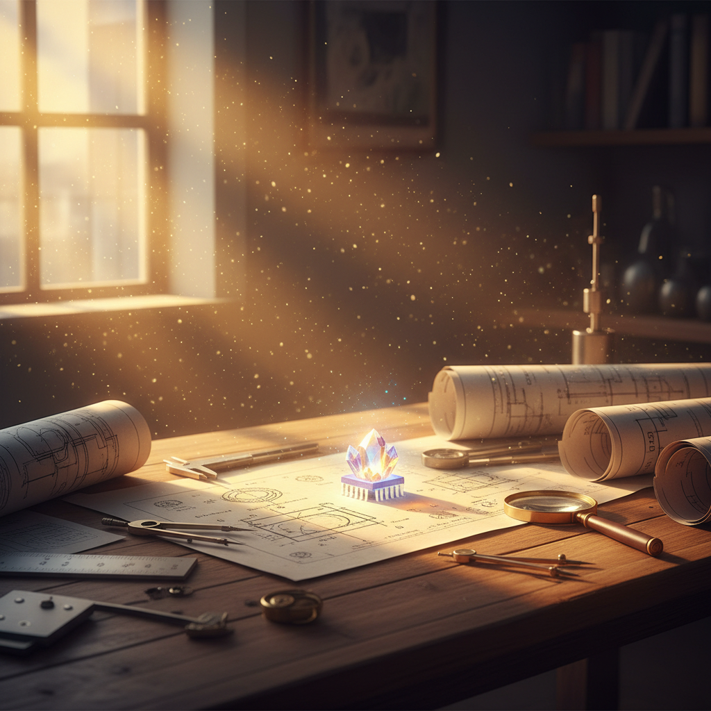 바딘은 손톱만 한 반도체 조각이 진공관을 대신할 수 있다는 걸 증명했어 - 마치 축구장만 한 도서관을 USB 하나에 담은 것처럼