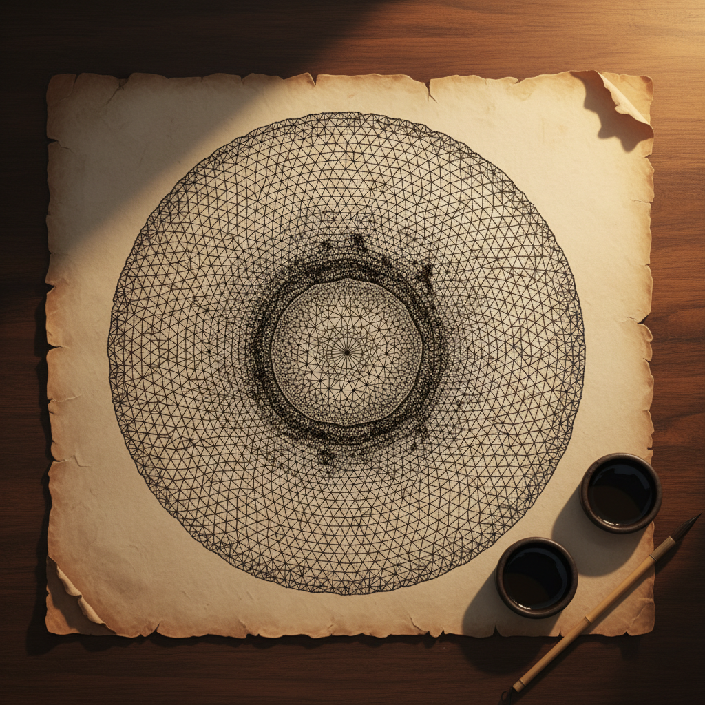 조충지는 원 안에 수천 개의 작은 삼각형을 그려 넣어서 답을 찾았어