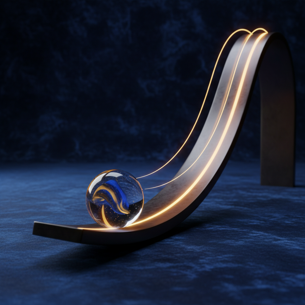 처음엔 가파르게 떨어뜨려서 속도를 확 올린 다음 완만하게 가면 더 빠르다!