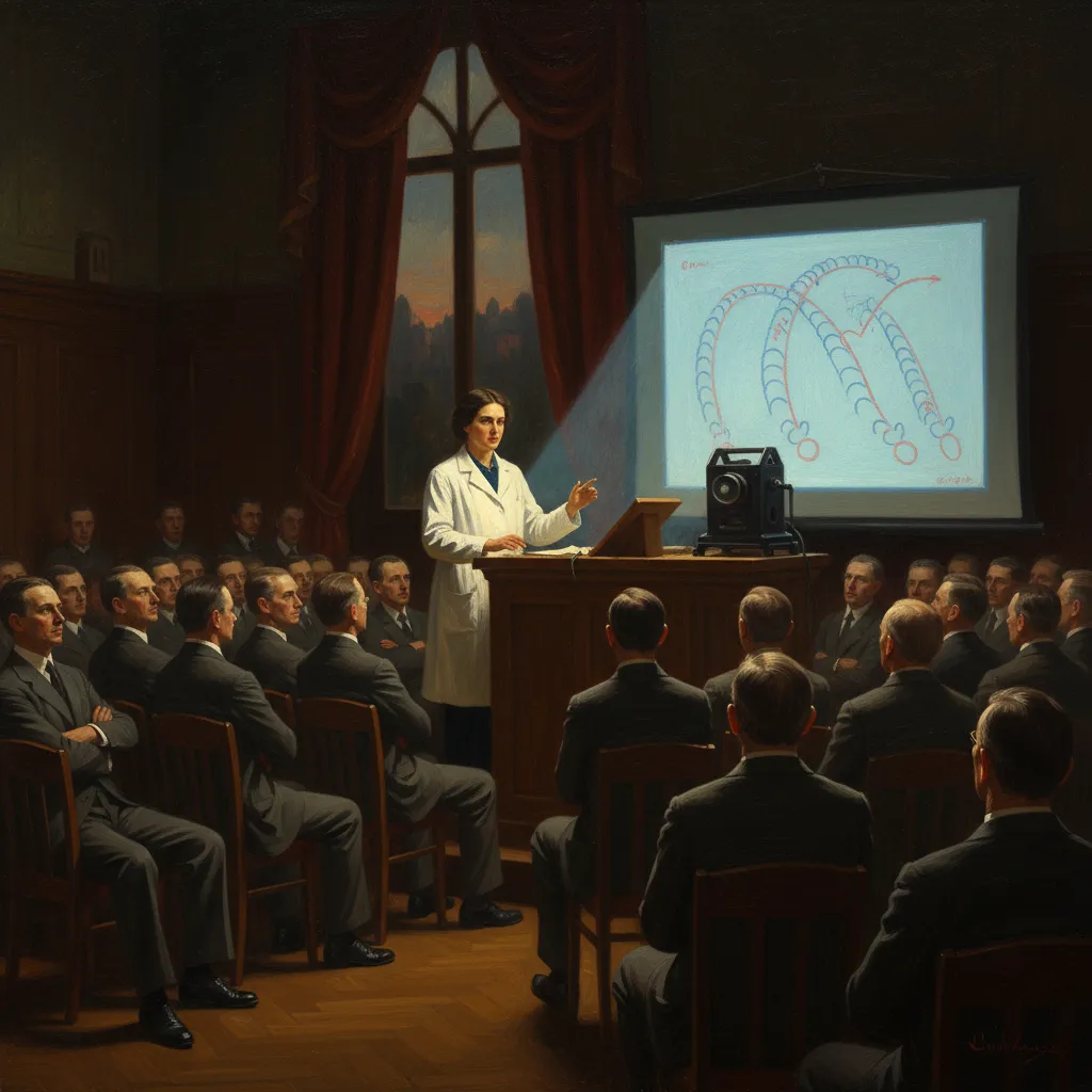 학회장의 침묵이 답이었고, 그녀는 발표를 멈추기로 했다