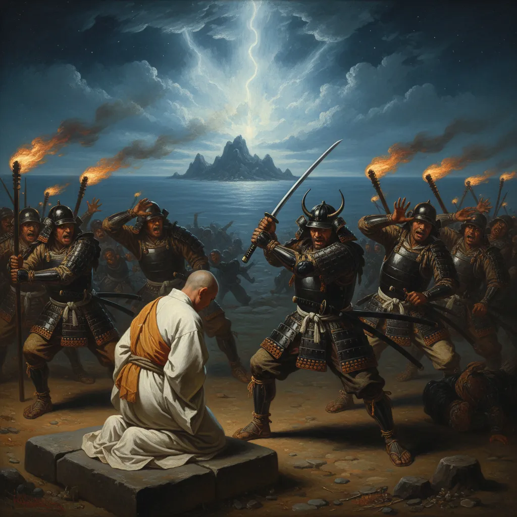 칼날이 목 앞에 닿은 순간 하늘이 갈라졌다