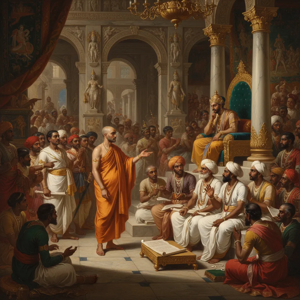 ## 남인도 논쟁의 자리에서 바라문 논사를 연이어 논파하다