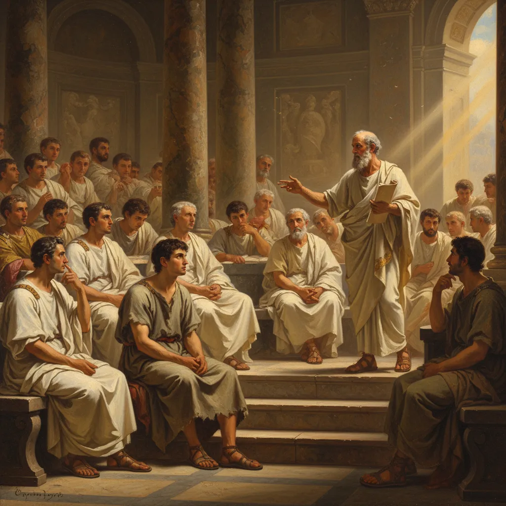 무소니우스 루푸스의 강의실에 들어간 노예