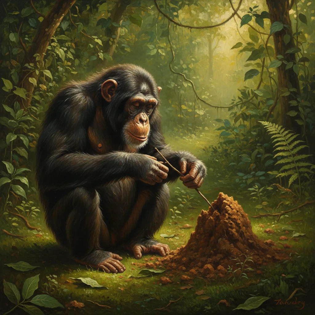 ## 침팬지가 풀잎으로 낚시를 하는 순간, 인간의 정의가 무너졌다