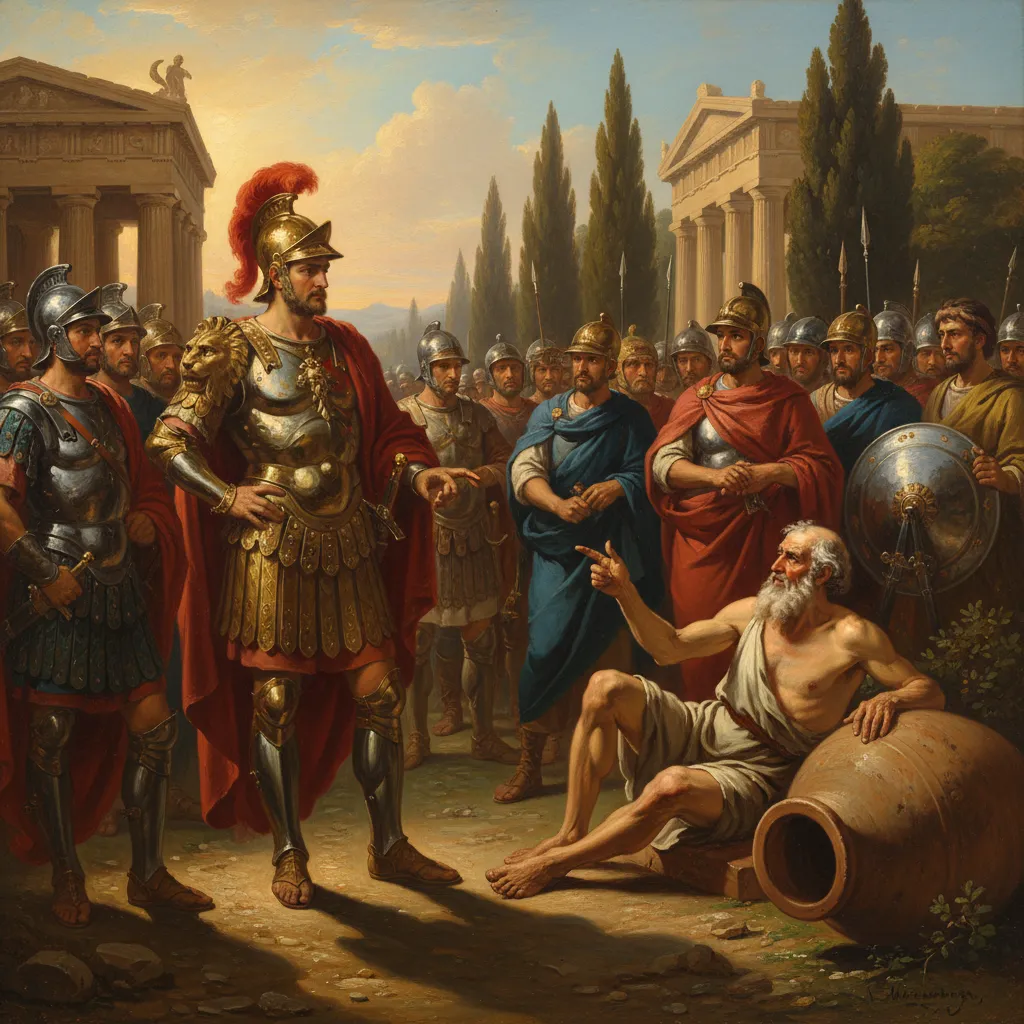 ## 알렉산드로스 대왕이 찾아왔고 디오게네스는 햇빛을 요구했다