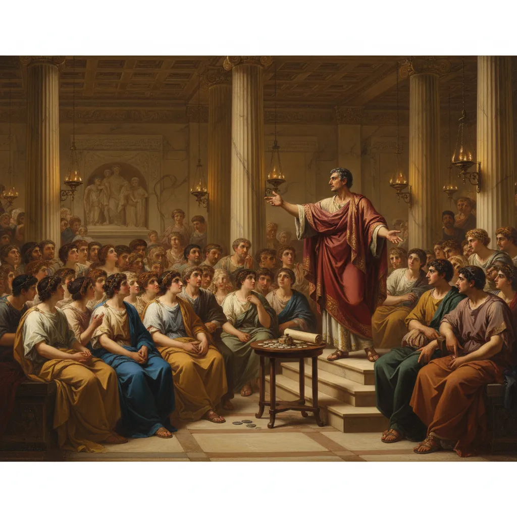 아테네 최초의 유료 강의가 열리다