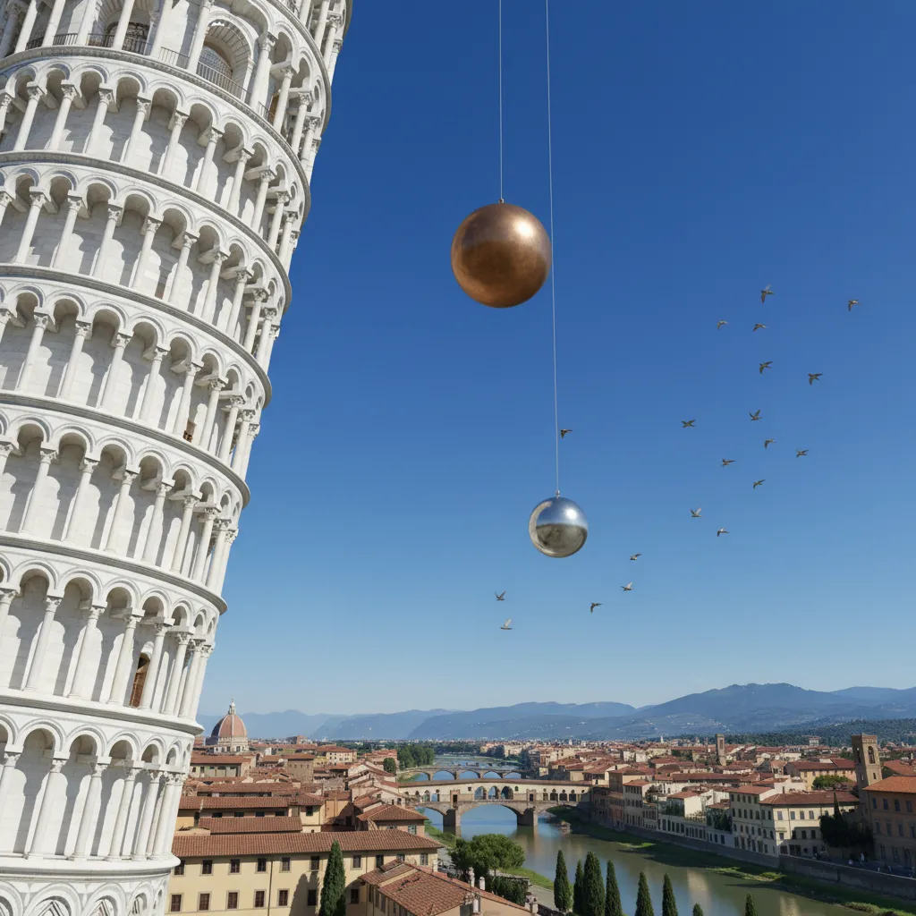 피사의 사탑에서 공을 떨어뜨린 남자