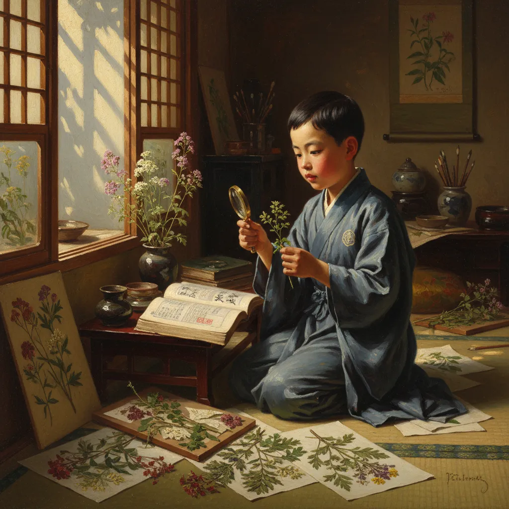 사무라이 집안의 아이가 약초 도감에 빠진 날