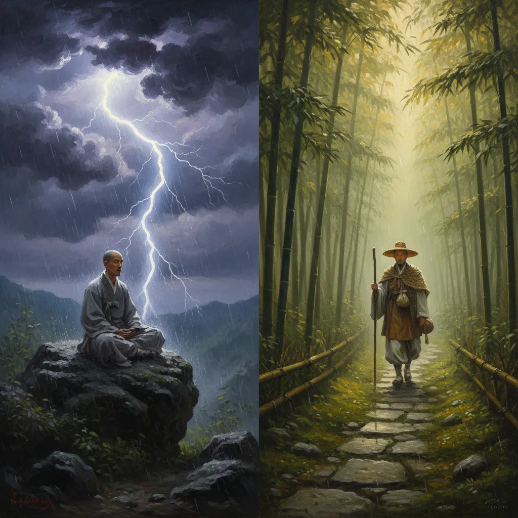 번개처럼 깨닫고, 비처럼 닦아라 — 돈오점수