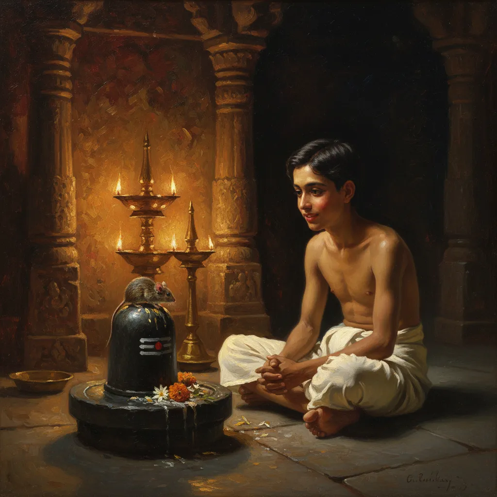 ## 시바라트리 밤, 쥐 한 마리가 신전을 가로질렀다