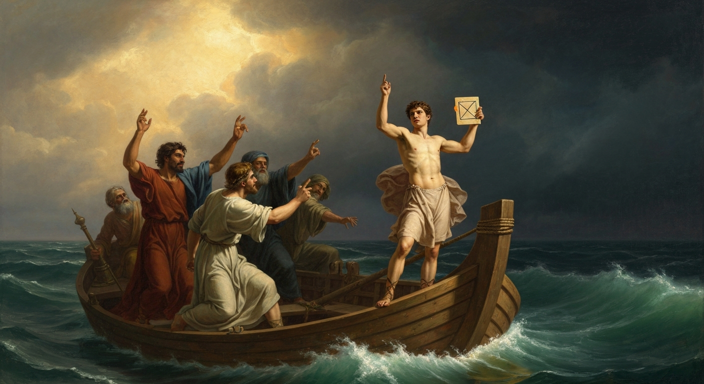 ## 자기 이론을 증명한 제자를 바다에 수장시켰다는 소문