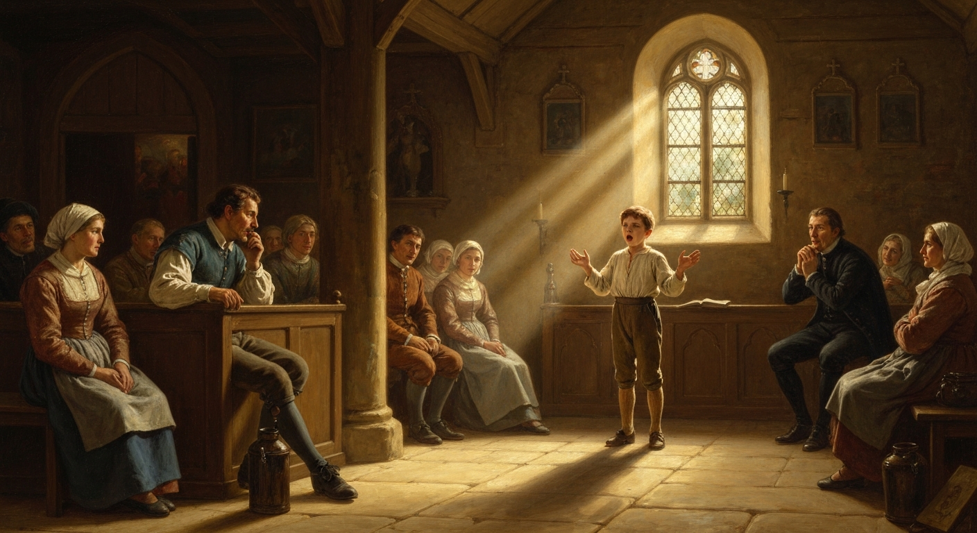 교회에 늦은 귀족 하나가 거위치기 소년의 운명을 바꿨다