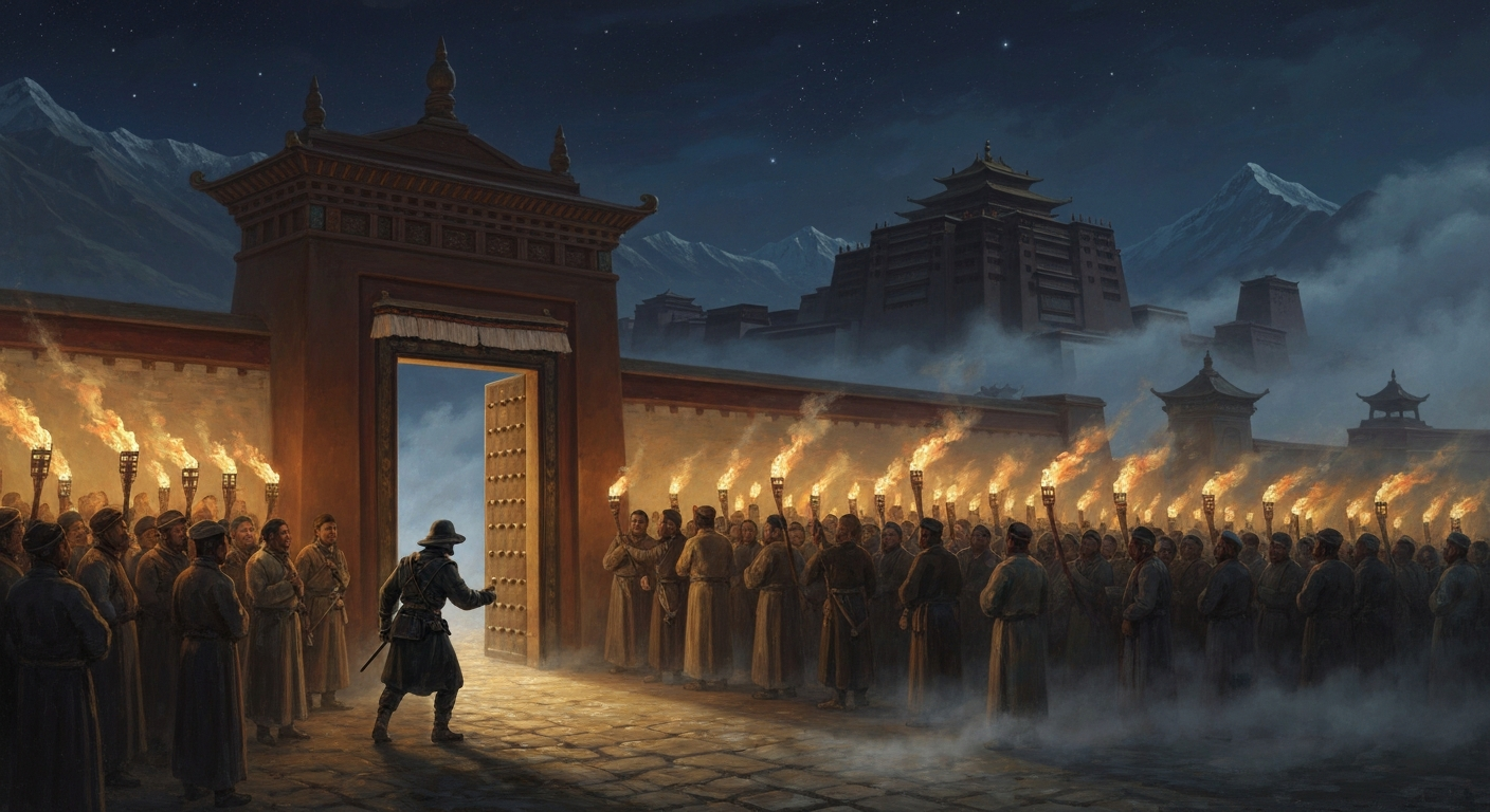 ## 어둠 속에서 라사를 빠져나간 밤