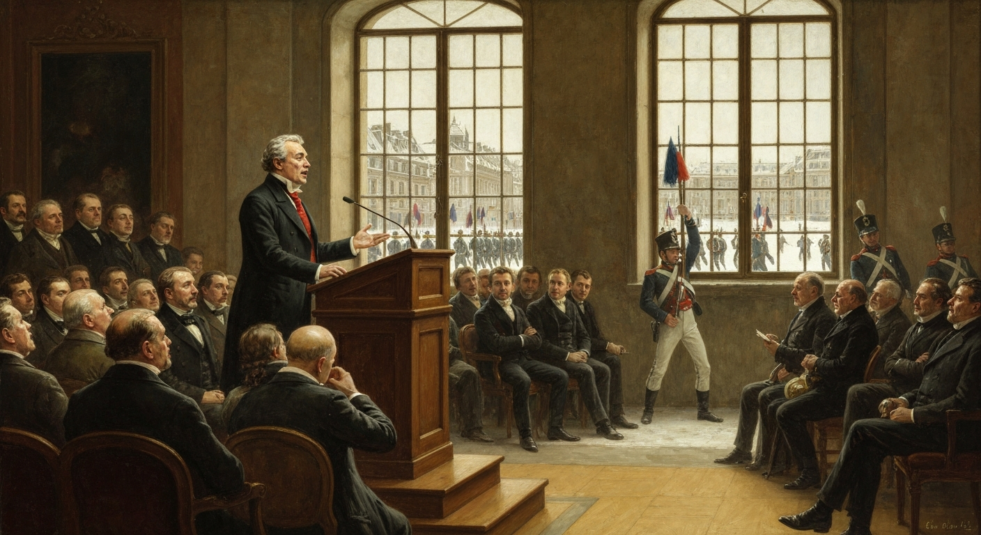 점령군의 총소리가 들리는 강의실에서 국민에게 말을 걸었다