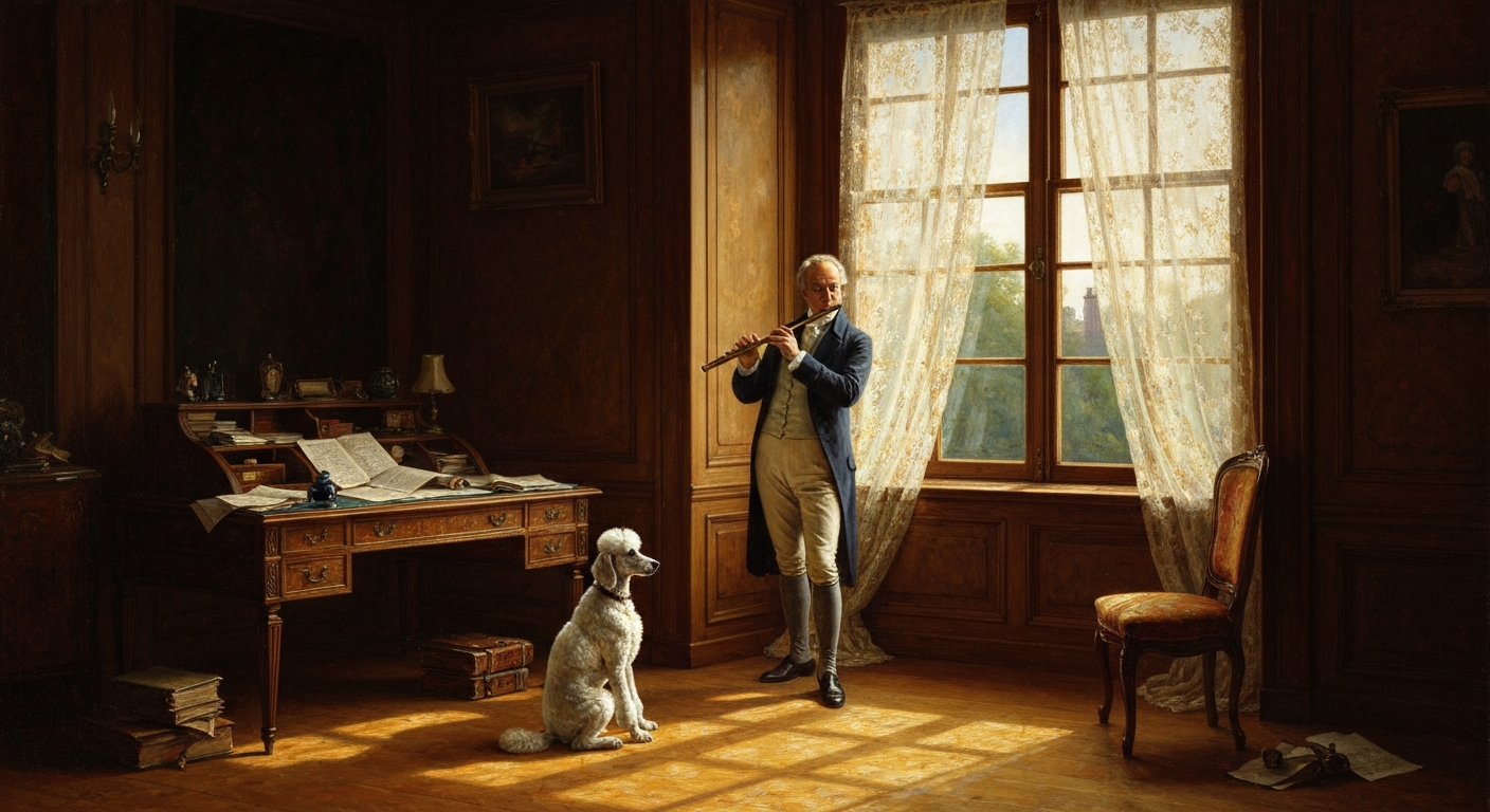 ## '삶은 고통'이라 쓴 그는 매일 정오에 플루트를 연주했다