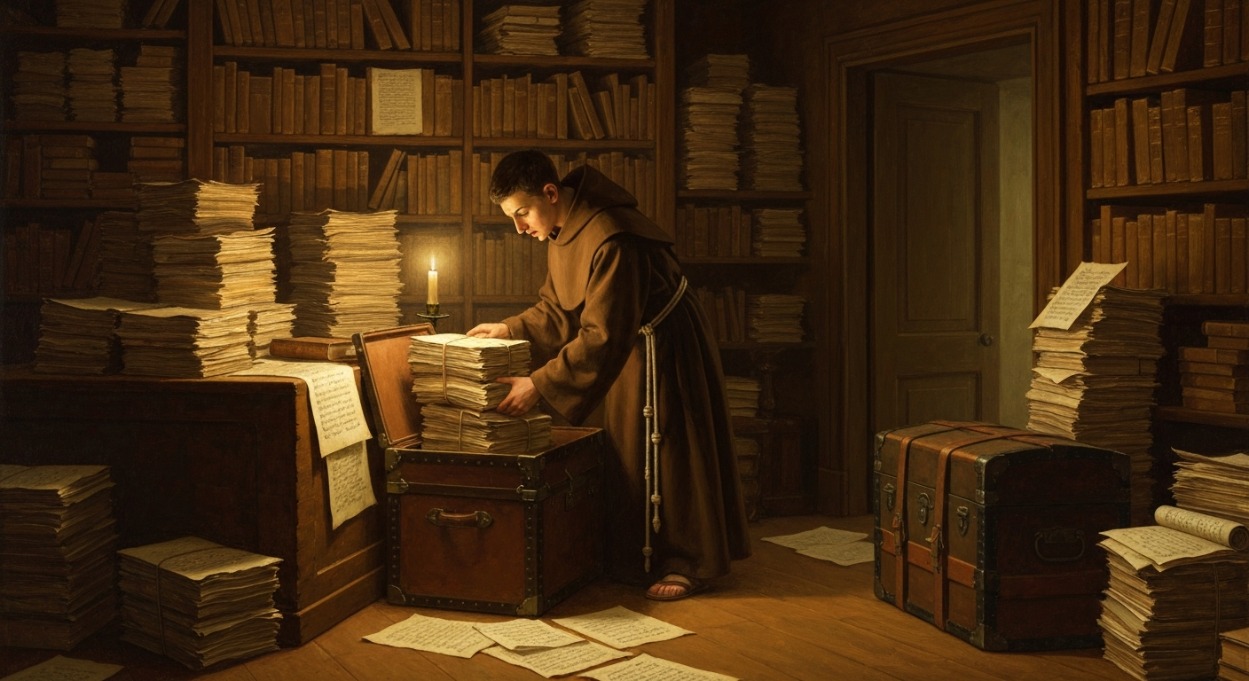 수도사 한 명이 트렁크 세 개에 담아 빼돌린 4만 장이 현상학을 살렸다