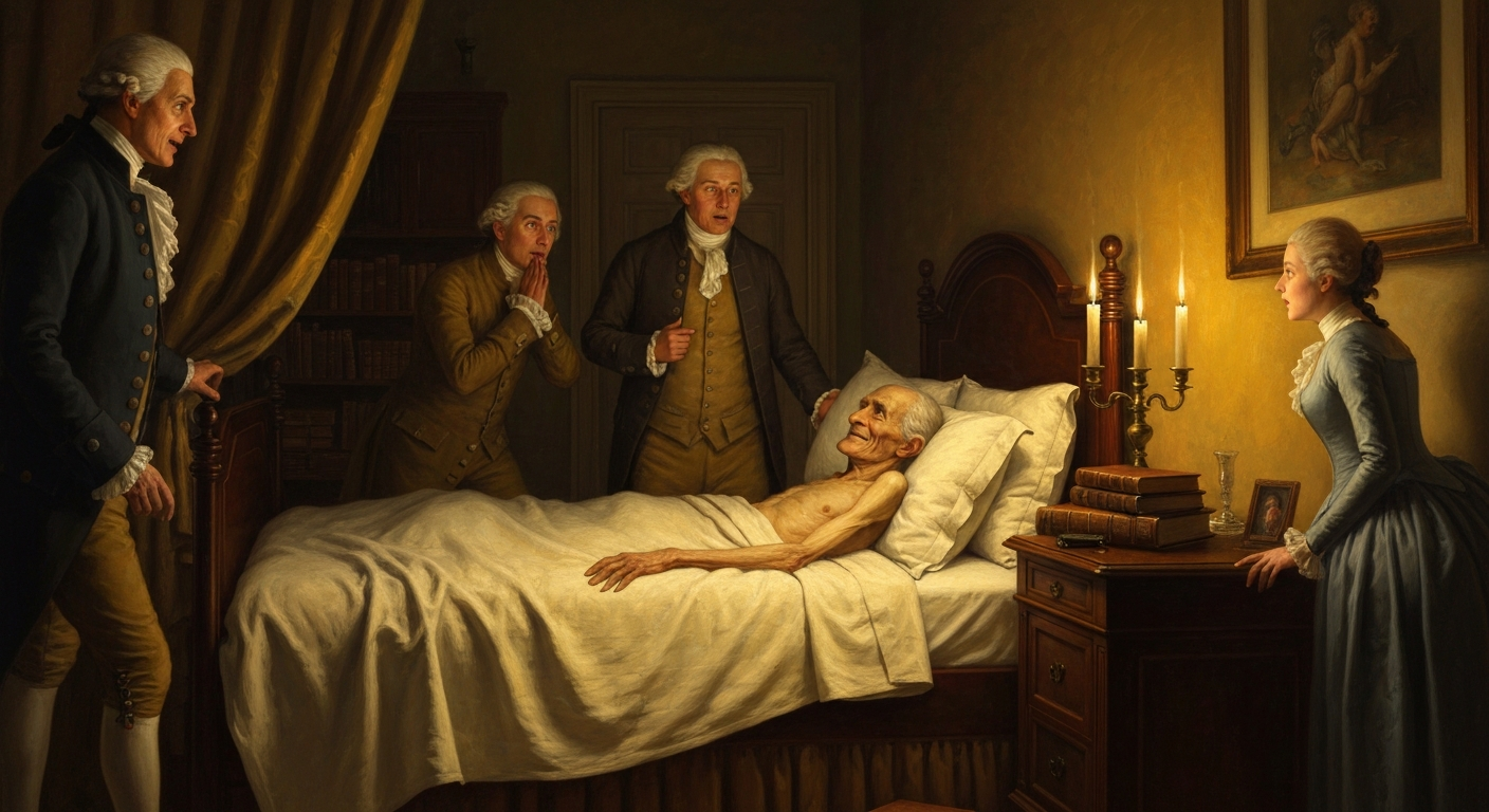 ## 죽어가는 무신론자가 웃고 있다는 소문에 에든버러가 술렁였다