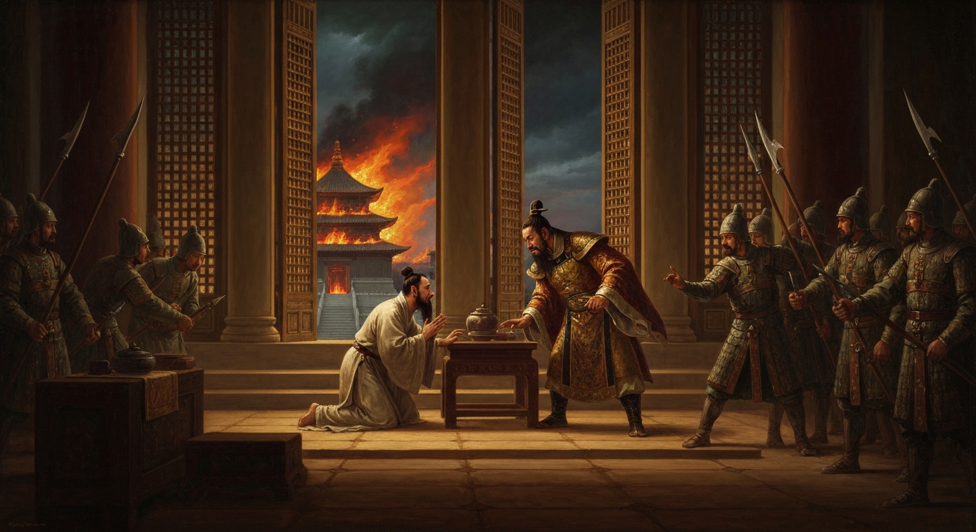 하늘이 황제를 경고한다고 말한 남자가 황제에게 거의 죽을 뻔했다