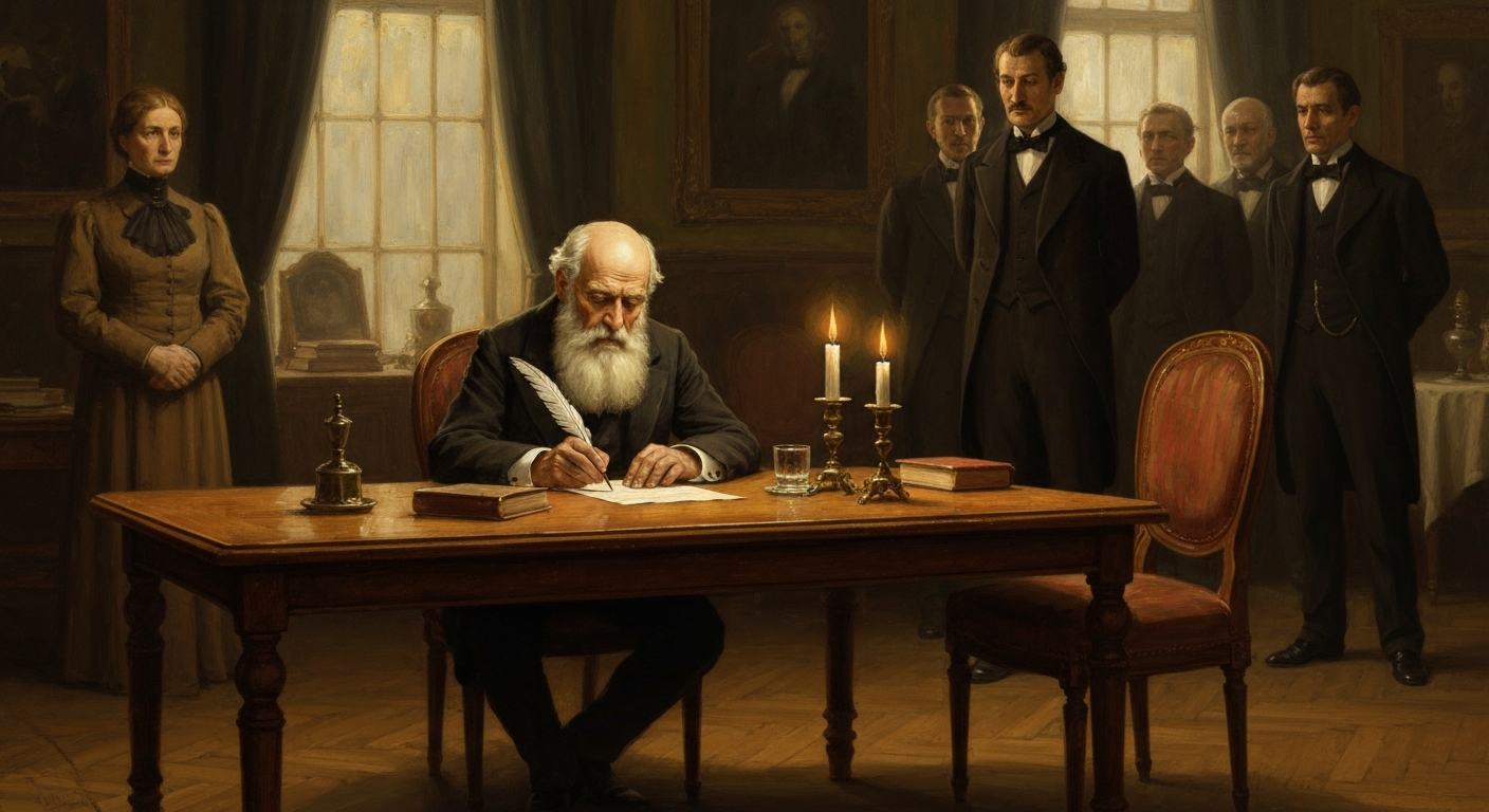 1895년, 노벨은 변호사 없이 혼자 유언장을 썼다