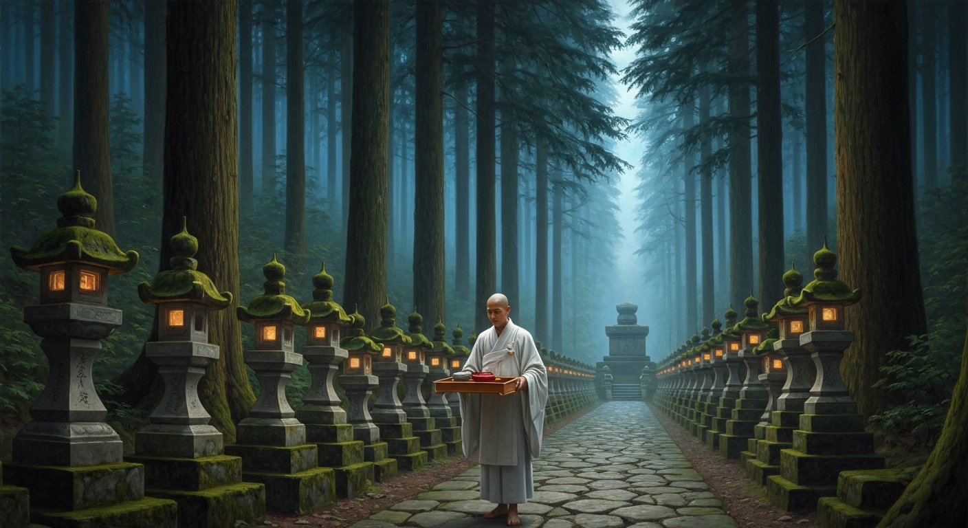 835년에 사망한 남자에게 1200년째 하루 두 끼 밥이 올라간다