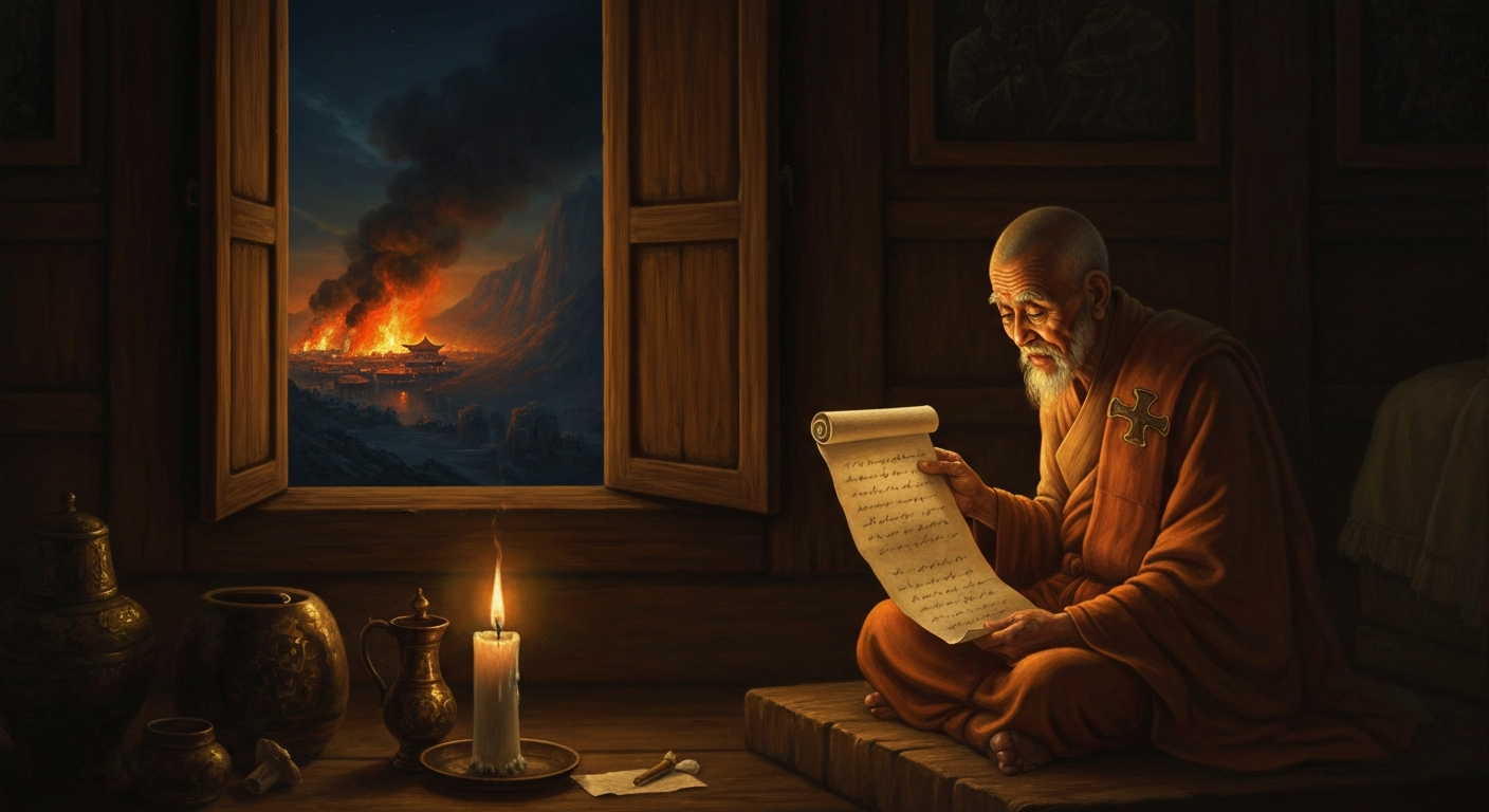 왕이 도망치던 날, 73세 스님에게 편지가 왔다