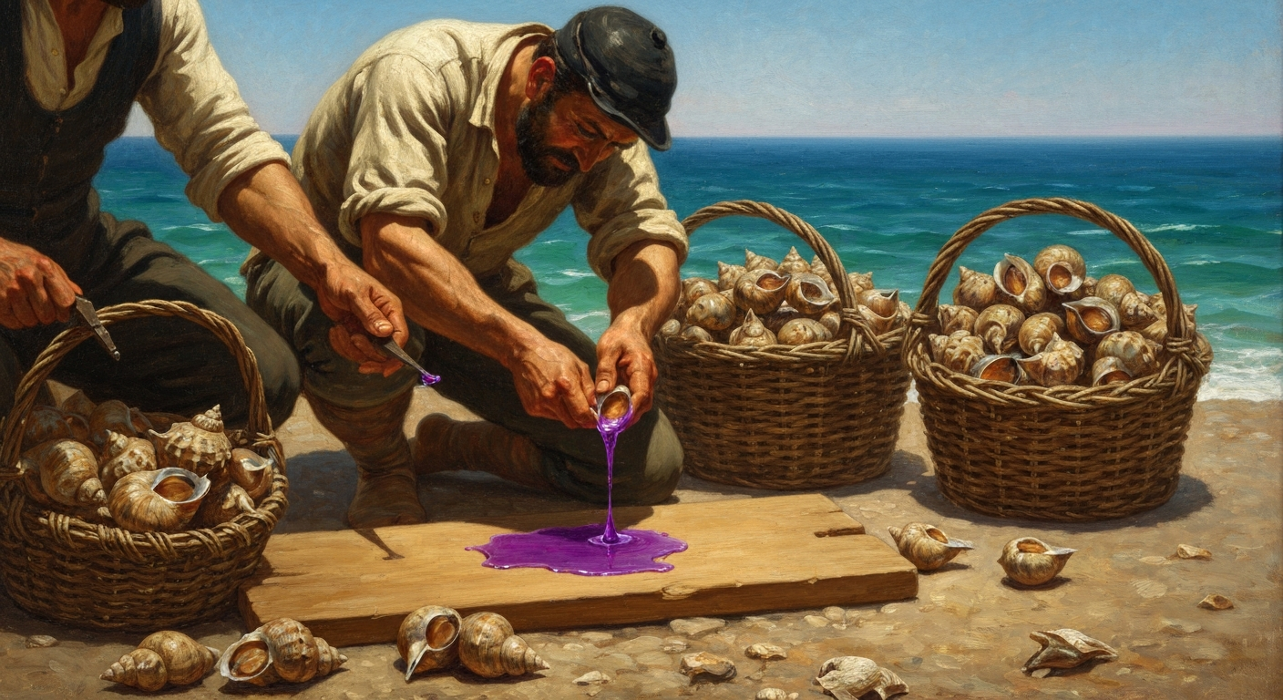 뿔고둥 한 마리에서 색소 한 방울이 나왔다