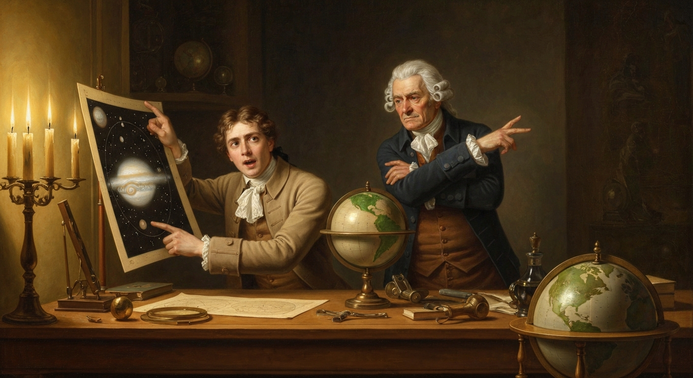 조수 뢰머가 목성 위성으로 빛의 속도를 쟀을 때, 카시니가 서명한 것은 반박서였다