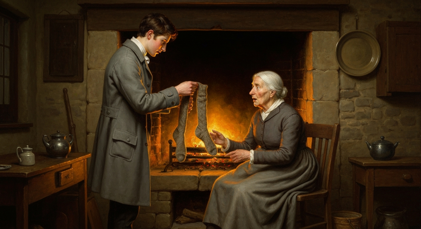 어머니에게 드린 양말이 분홍색이었다