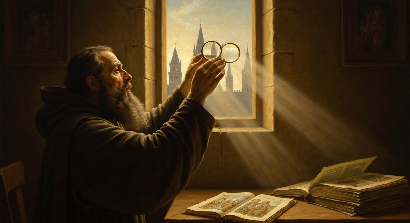 베이컨의 책에는 망원경과 비행기가 실제 구현되기 500년 전에 묘사돼 있었다