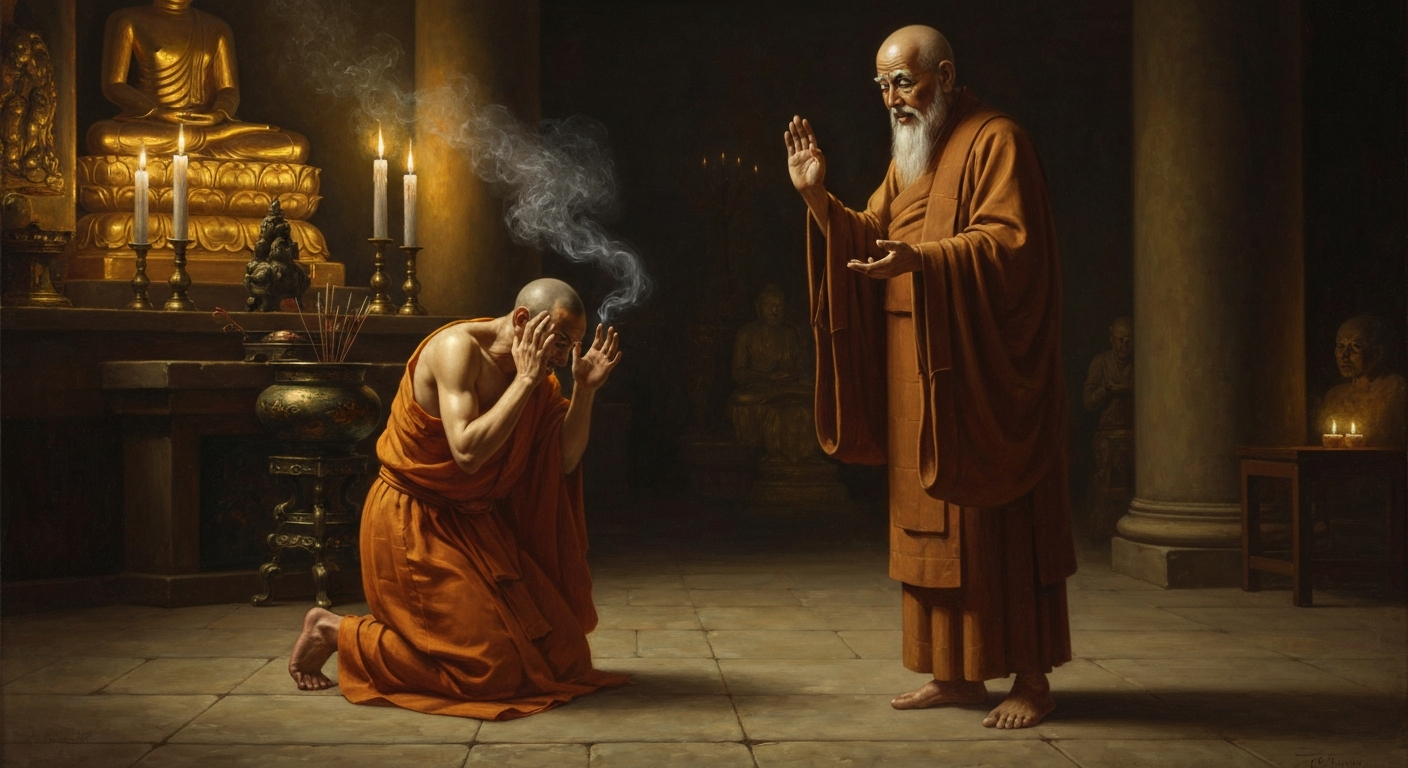 전향 직후 바수반두는 '내 혀를 잘라야겠다'고 선언했다