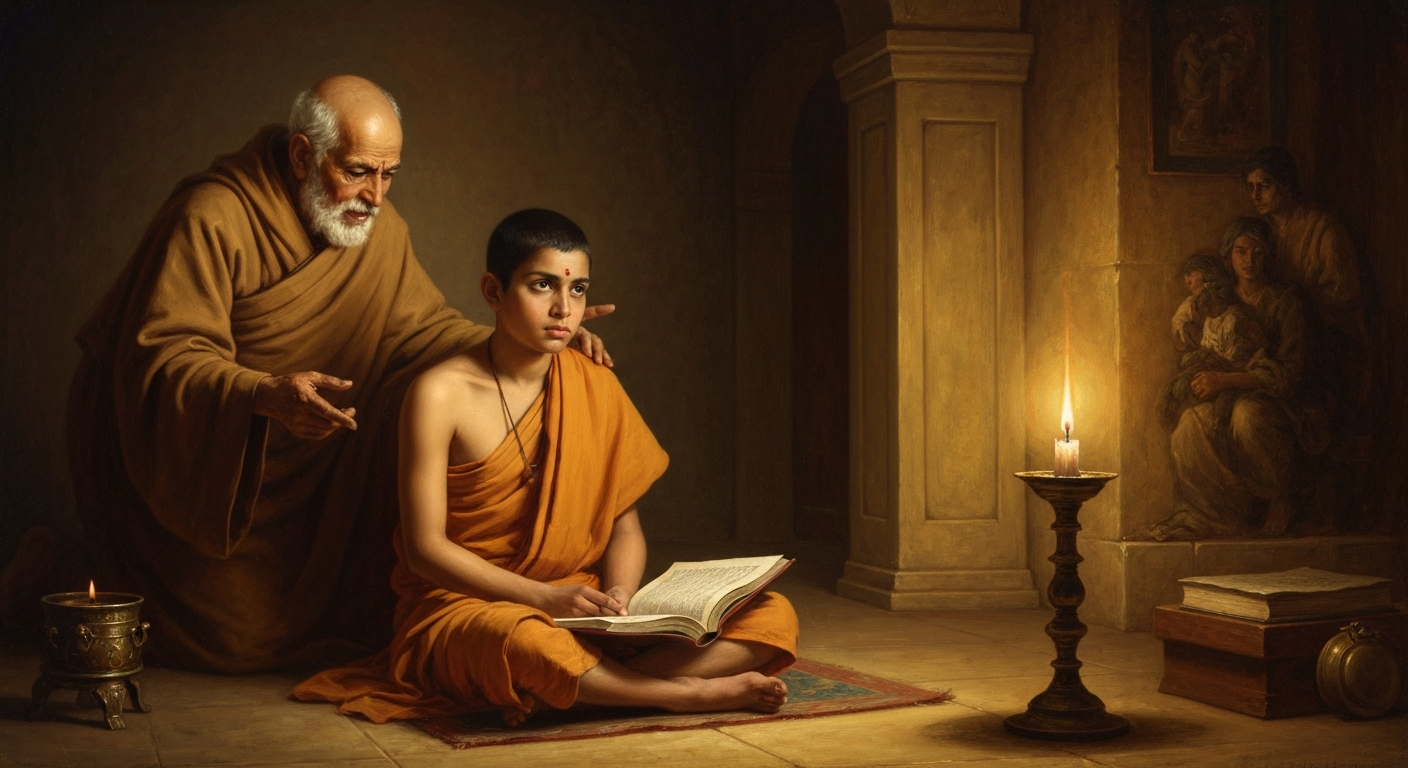 마드바가 평생 반박한 철학 전통의 수도자가 그의 첫 스승이었다