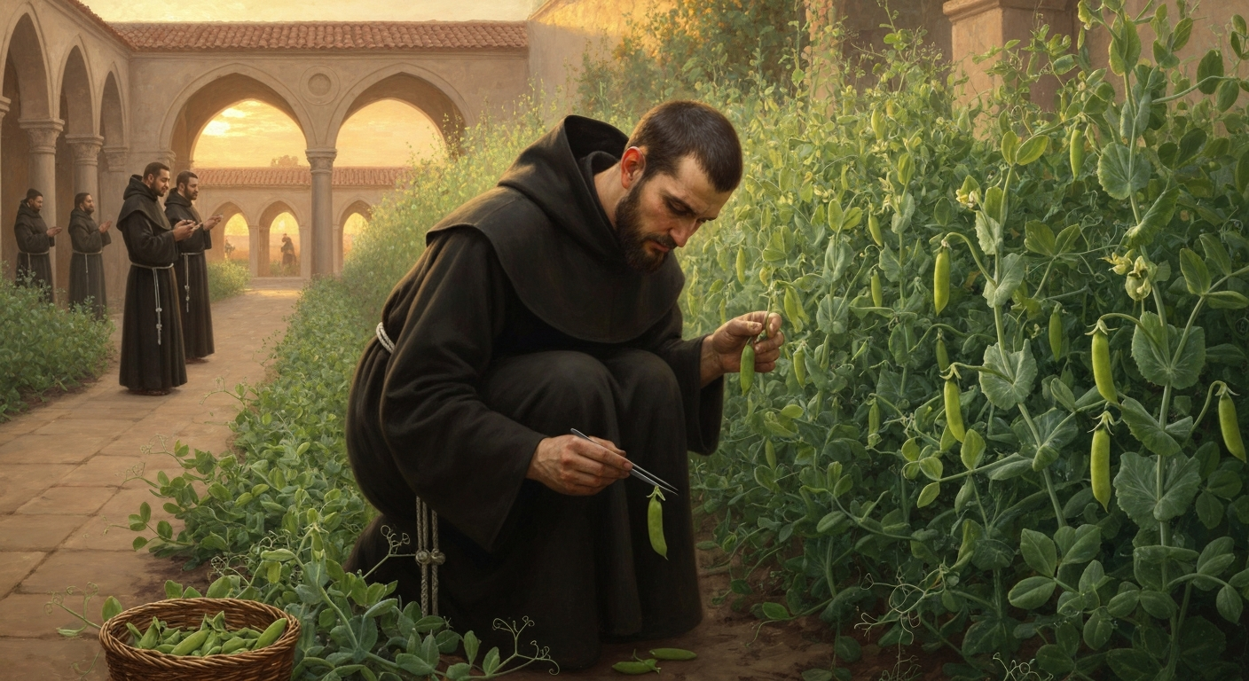 기도 소리 대신 완두콩 세는 소리가 수도원 정원을 가득 채웠다