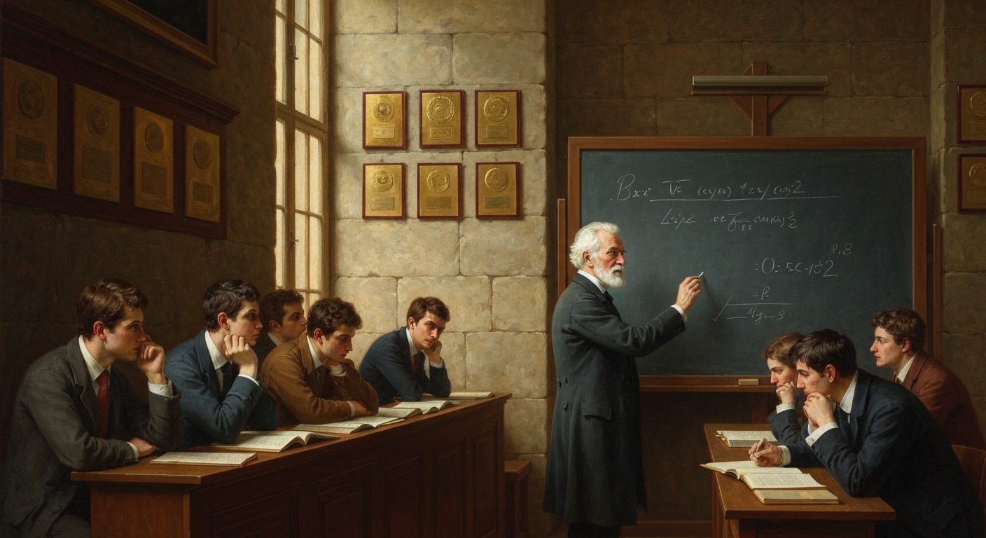 모든 영광을 거머쥔 노학자는 여전히 칠판 앞의 가장 날카로운 관찰자로 남았다