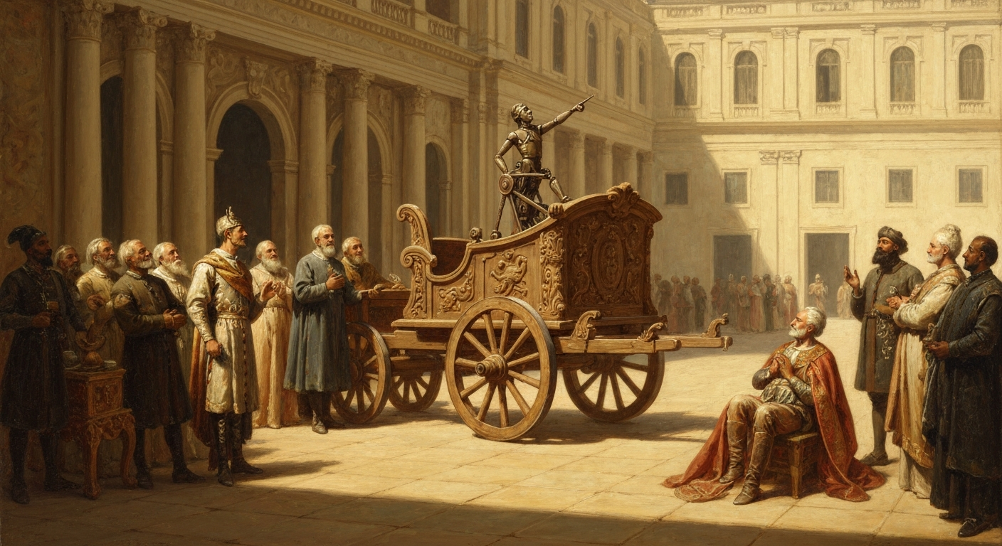 나침반 없이도 항상 남쪽을 가리키는 수레로 황제의 의심을 잠재웠다