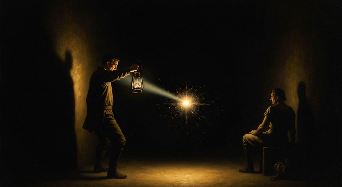 공을 보려고 손전등을 비추면 공이 튕겨 날아가 버린다고?