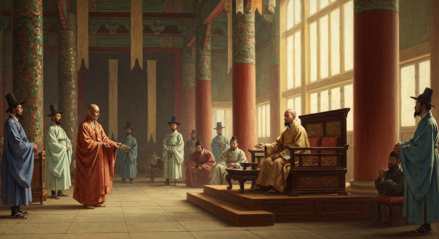 승려가 조정에 금속 화폐를 찍자고 건의했다