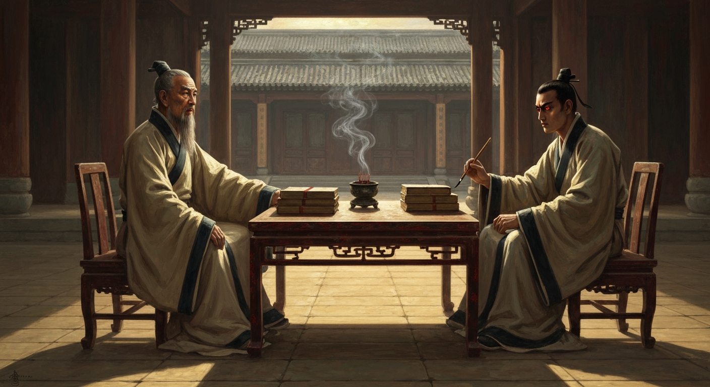 1175년 아호사, 주희가 아홉 살 어린 상대와 마주 앉았다