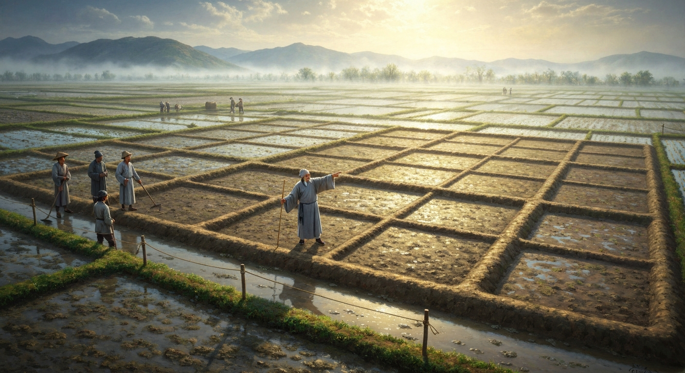 자기 땅에 1,500년 전 '우물 정(井)'을 그었다