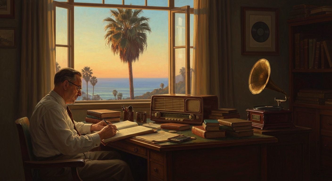 할리우드 언덕 위에서 재즈를 '거짓 황홀'이라 썼다