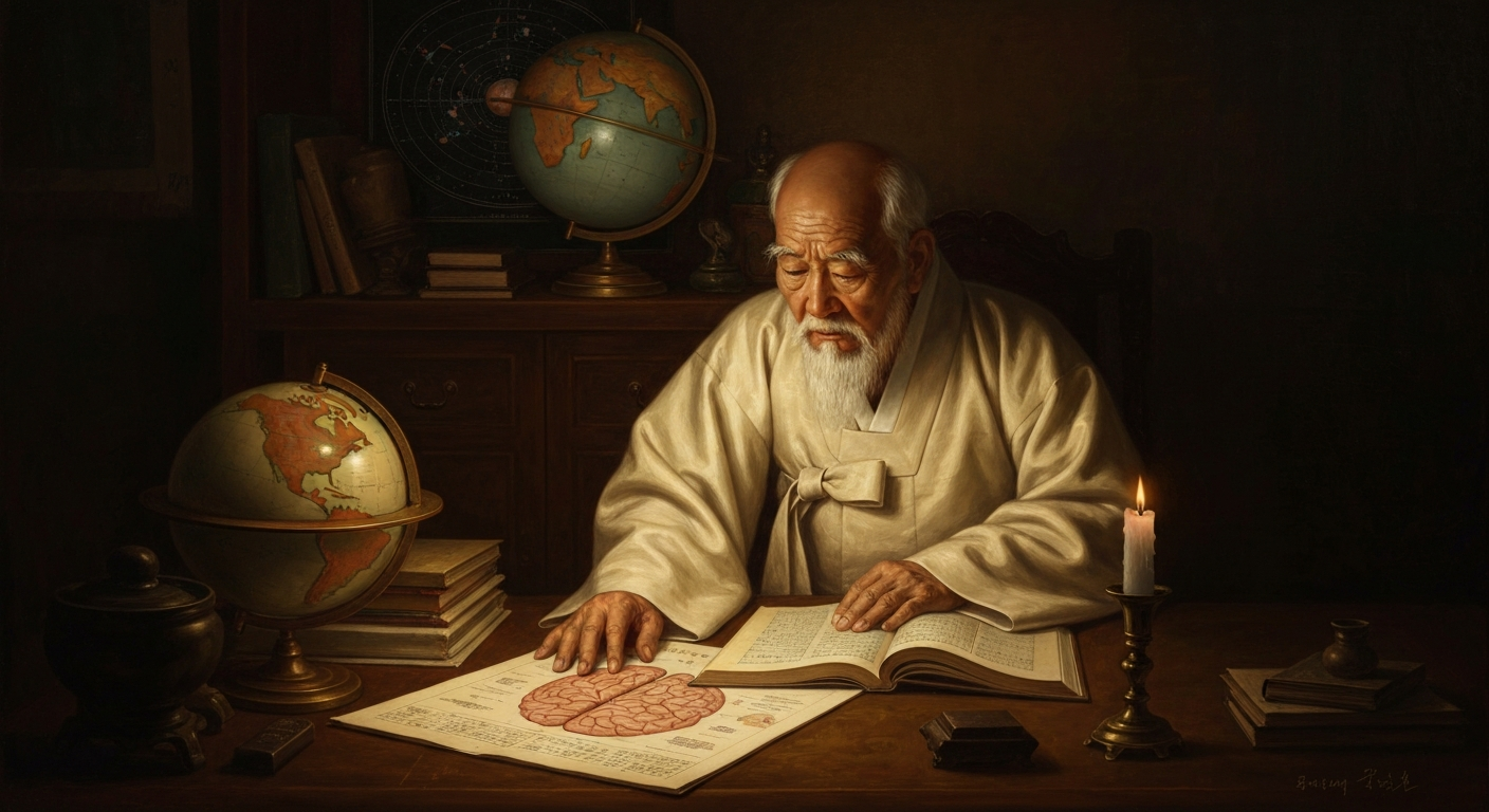 그는 마음이 뇌에 있다고 1857년에 적었다