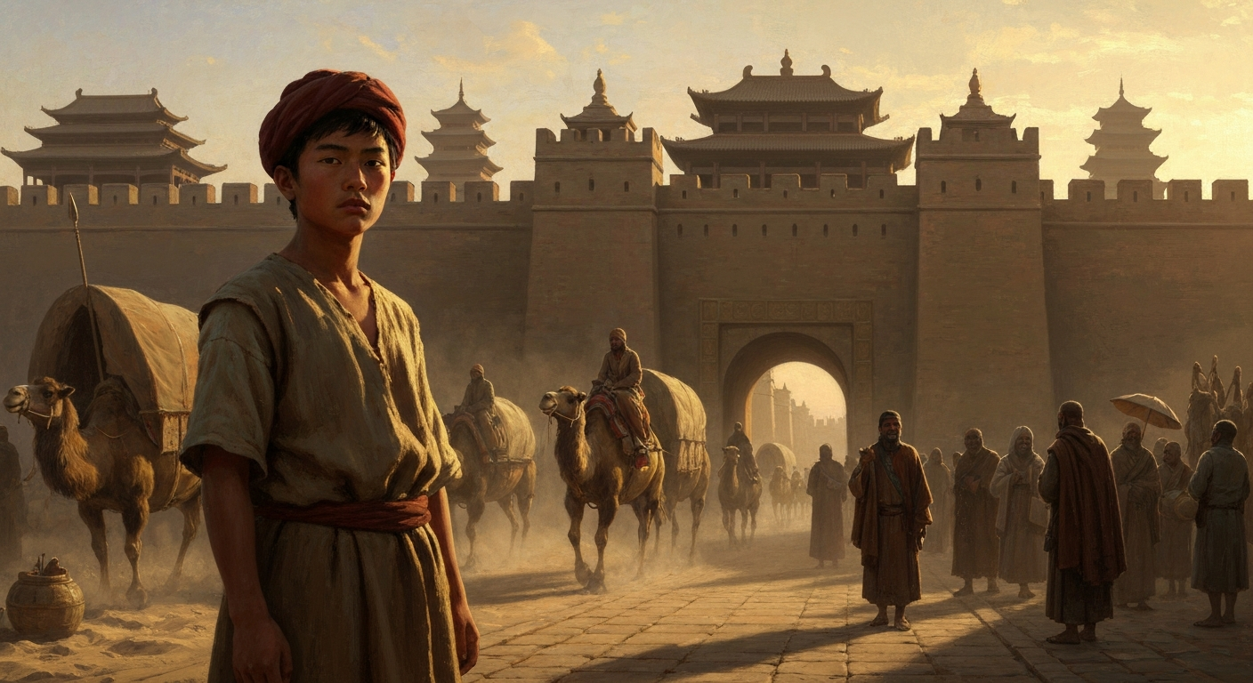 사마르칸트 혈통의 소년이 장안에 도착했다