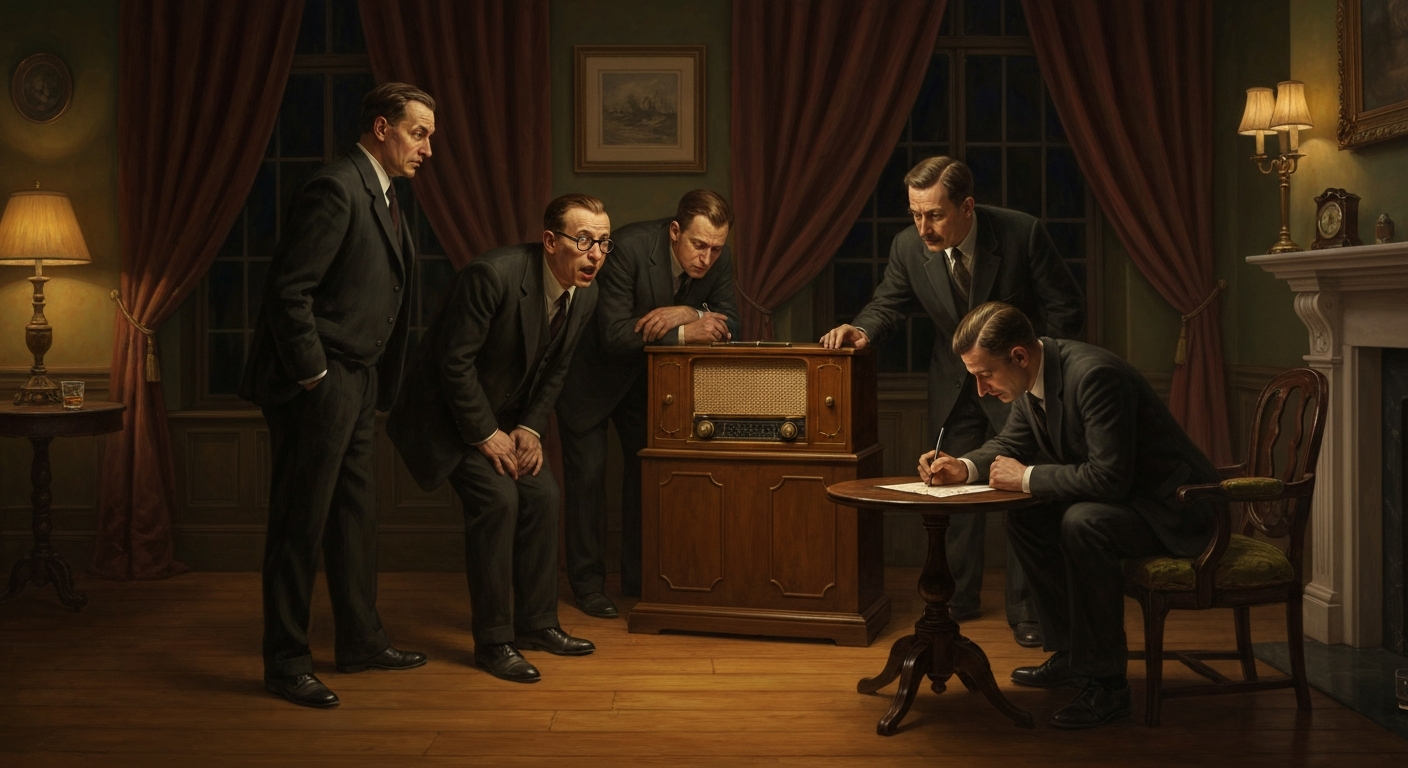 1945년 8월 팜 홀, 그는 히로시마 뉴스를 듣고 계산기를 꺼냈다