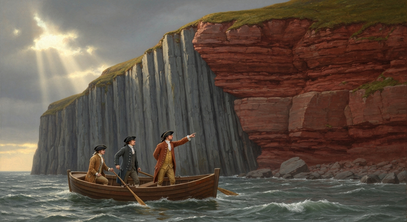 시카 포인트 절벽 앞, 세 남자가 시간을 잃어버린 오후