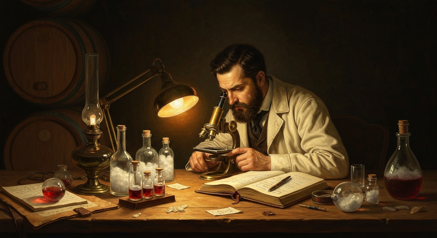 파스퇴르는 시어진 와인에서 살아있는 효모를 봤다