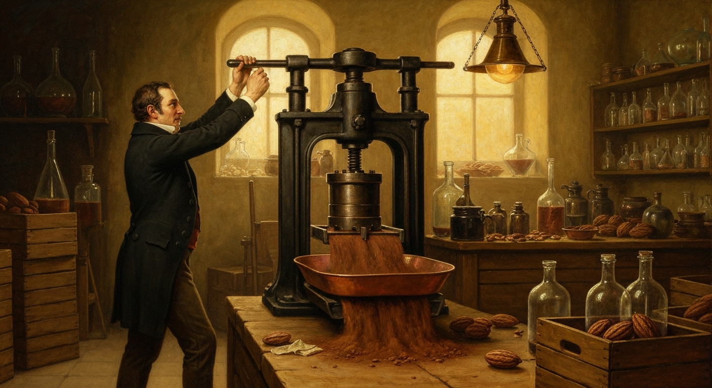 반 하우튼이 초콜릿을 고체로 바꾼 1828년