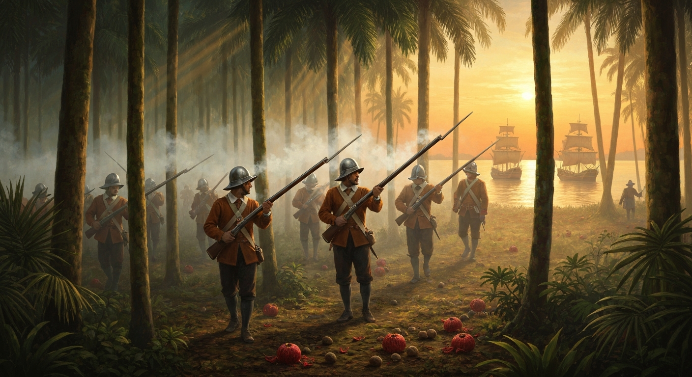 네덜란드는 육두구 독점을 위해 섬 하나를 지웠다