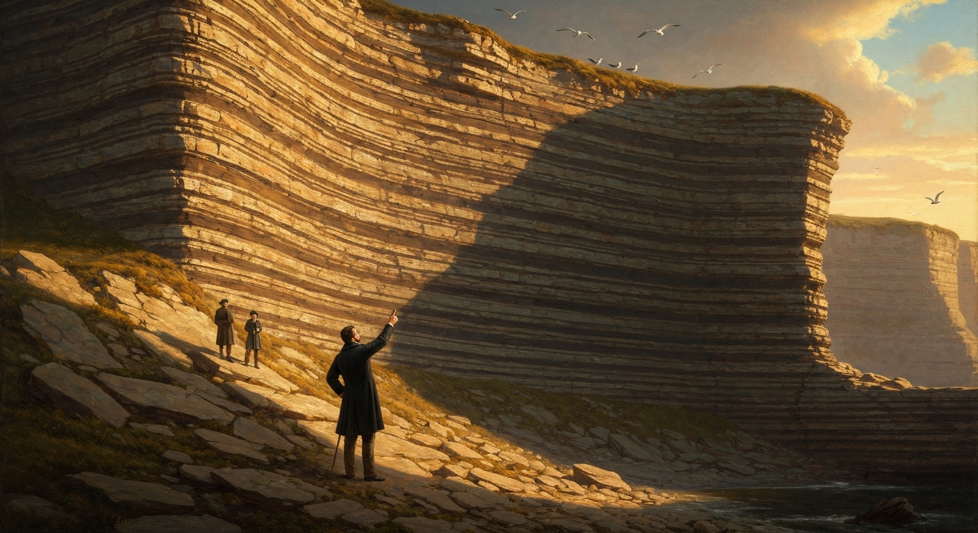 라이엘은 지구가 성경보다 훨씬 오래되었다고 썼다