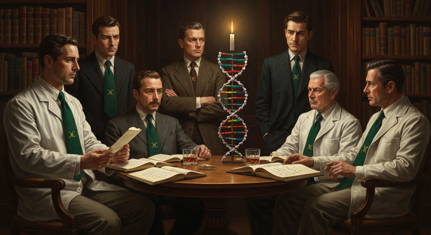 가모프는 DNA 코드를 풀려고 20인 넥타이 클럽을 만들었다