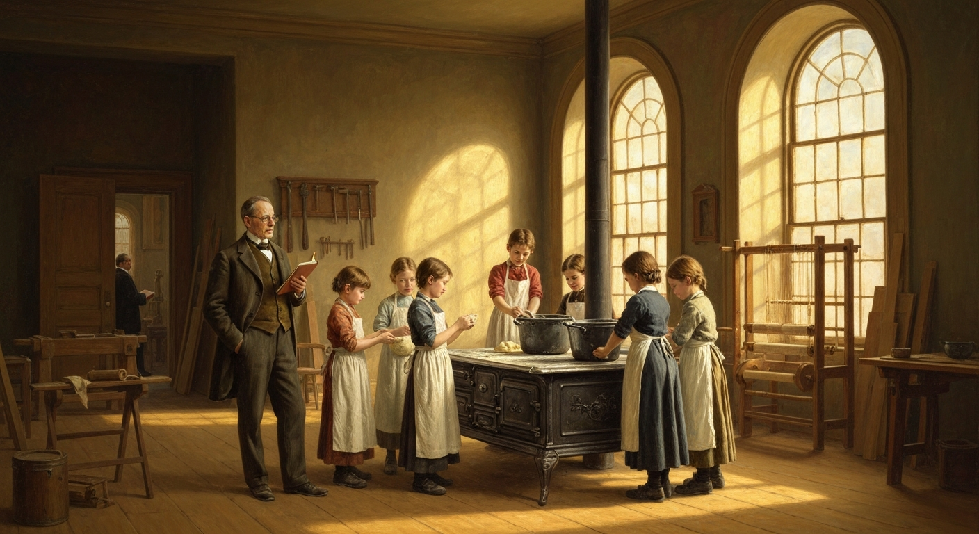 듀이는 1896년 초등학교에 주방을 설치했다