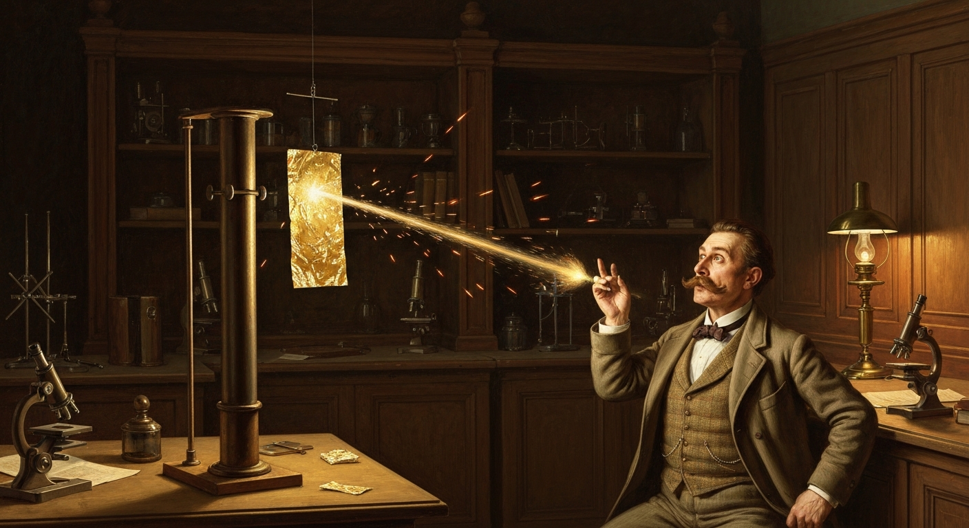 러더퍼드가 쏜 입자가 금박에서 튕겨 돌아왔다